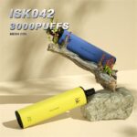ISK042 3000 Puffs Disposable Vapes square body, battery 1300mAh rubber painted rod