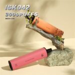 ISK042 3000 Puffs Disposable Vapes square body, battery 1300mAh rubber painted rod