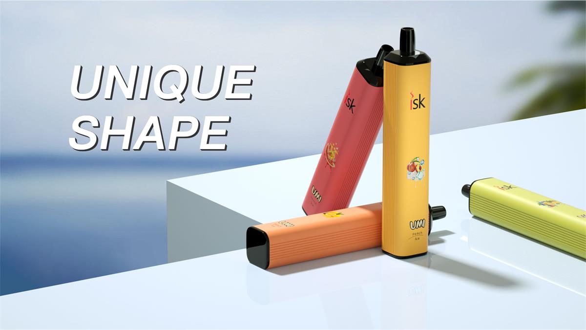 IK045 Unique Square 1800 Puffs Vapes Disposable rod in rubber paint with wavy lines engraved on both sides