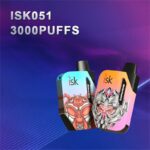 ISK051 3000 Puffs Refillable Vape POD Disposable with replaceable cartridge rechargeable