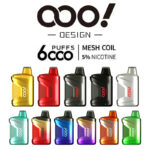 OOO！DESIGN 8000 Puffs Disposable Vape POD with an exceptional experience on adjustable airflow and integrated mesh coil